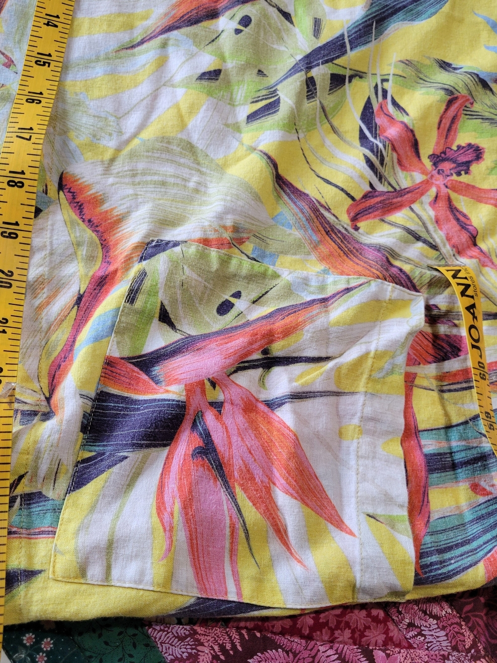 à la carte Linen Yellow Floral Tunic Top Sz Xl - Picture 10 of 10